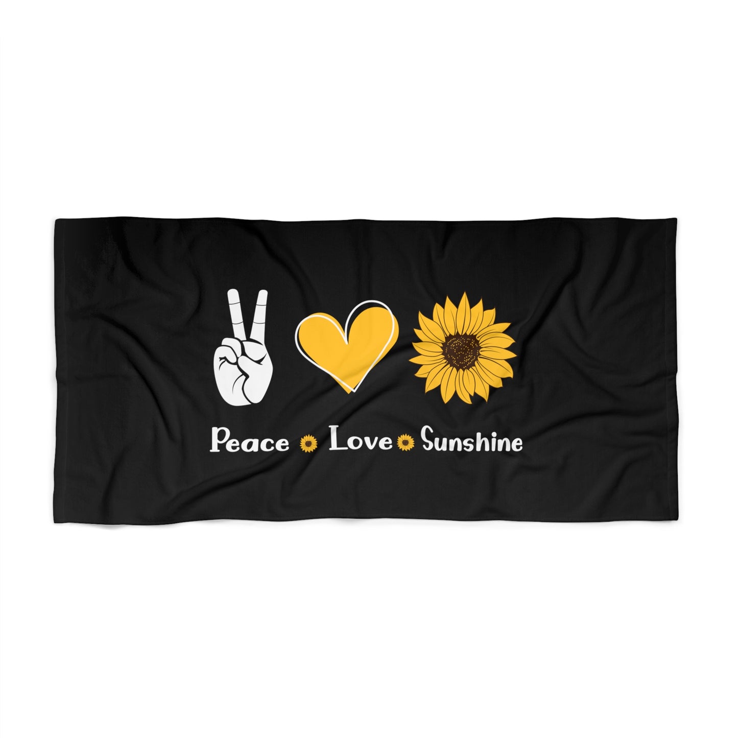 Peace Love & Sunshine Sunflower Beach Towel