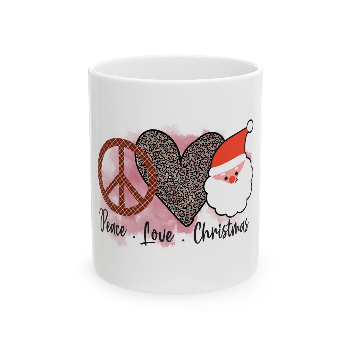 Peace Love Christmas Ceramic Mug, (11oz)