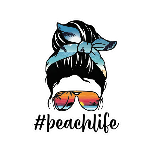 #BeachLife Messy Bun Kiss-Cut Vinyl Decals