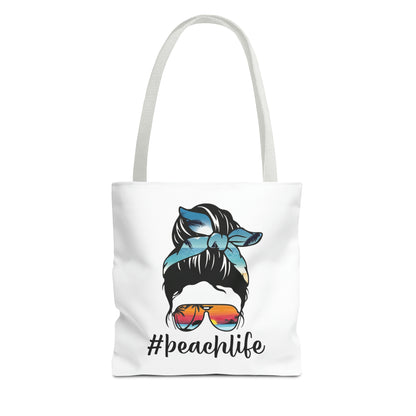 #BeachLife Messy Bun Tote Bag (AOP)