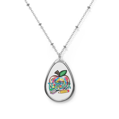 Blessed Teacher Oval Necklace