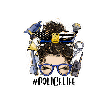 #PoliceLife Messy Bun Kiss-Cut Vinyl Decal