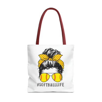 #SoftballLife Messy Bun Tote Bag (AOP)