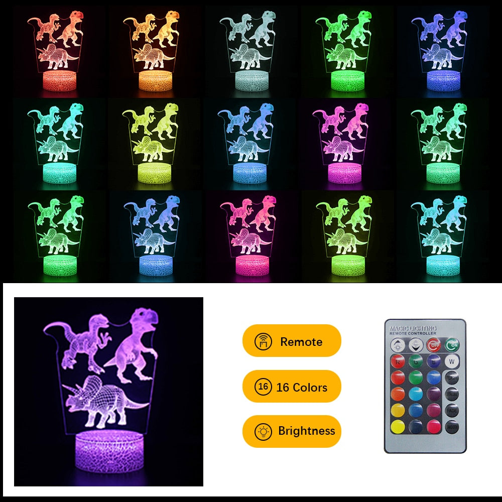 3D Dinosaur LED Night Light