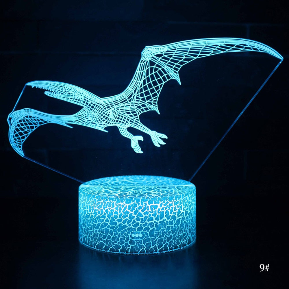 3D LED Night Light Lamp Dinosaur Series - 16Color 3D Night light with Remote Control