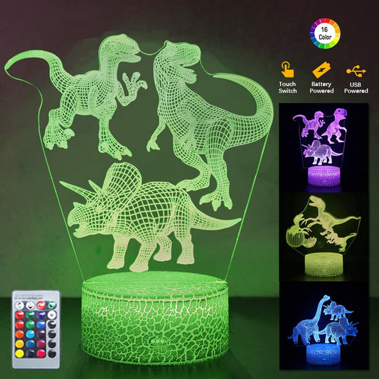 3D Dinosaur LED Night Light