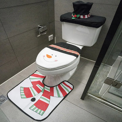 Christmas Toilet Seat Covers - Santa Claus Bathroom Mat - Christmas Decorations