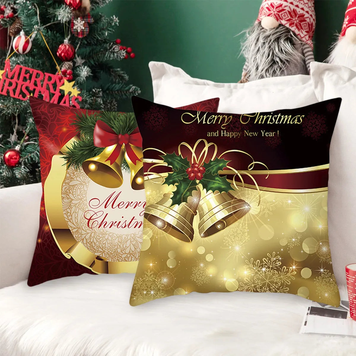 15x15x3 Merry Christmas Cushion/Pillow Case/Covers - Christmas Decorations