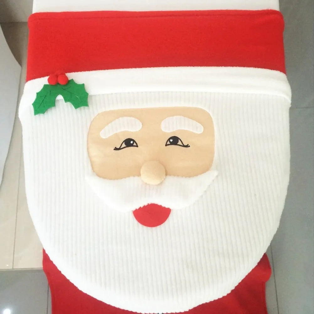 Christmas Toilet Seat Covers - Santa Claus Bathroom Mat - Christmas Decorations