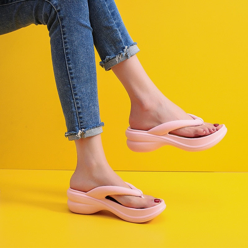 Summer Slippers/Sandals - Soft Side Wedges