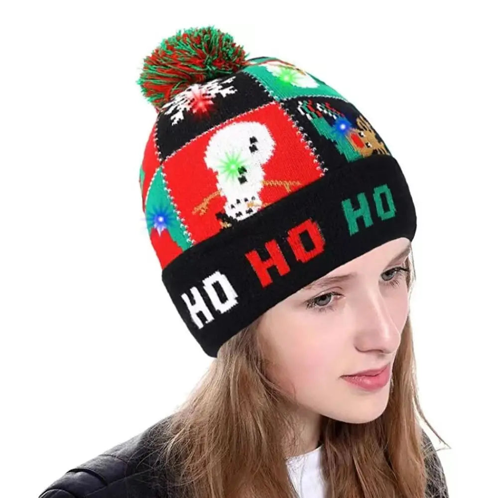 LED Christmas Knitted Hat/Beanie Cap