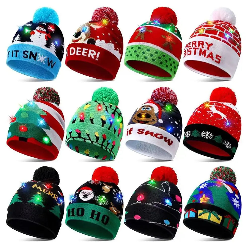 LED Christmas Knitted Hat/Beanie Cap