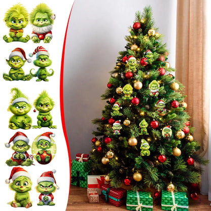 Baby Grinch Christmas Ornaments Acrylic Pendant, 8cm - Christmas Decorations