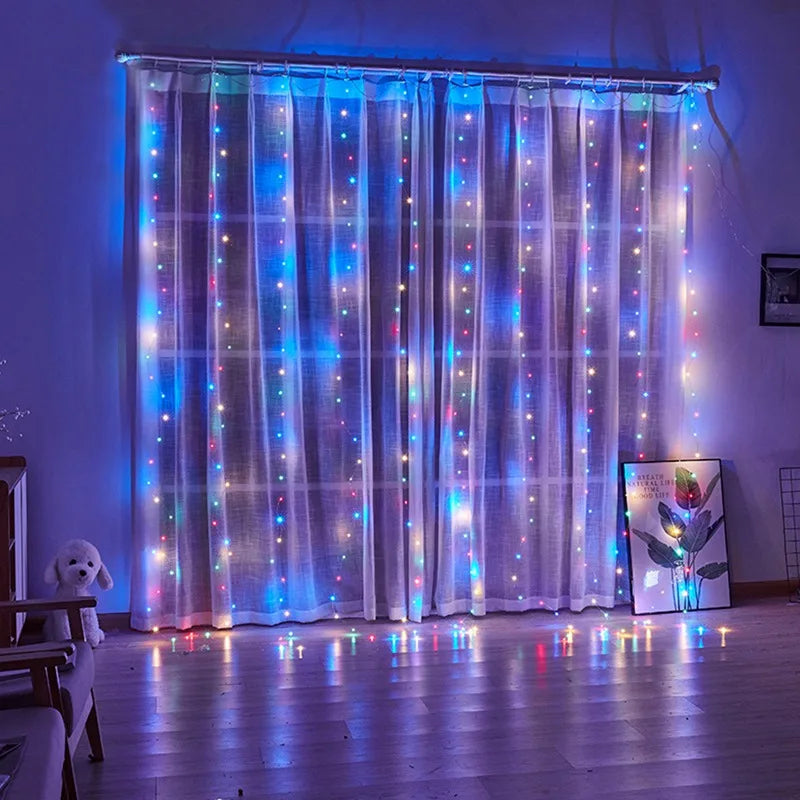 Christmas Lights, Curtain Garland - Christmas Decorations