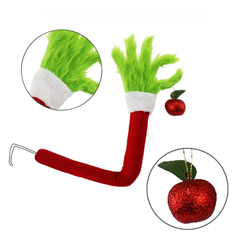 Elf Christmas Tree Decoration Doll Green Fur Arm, Grinch Arm - Christmas Decorations