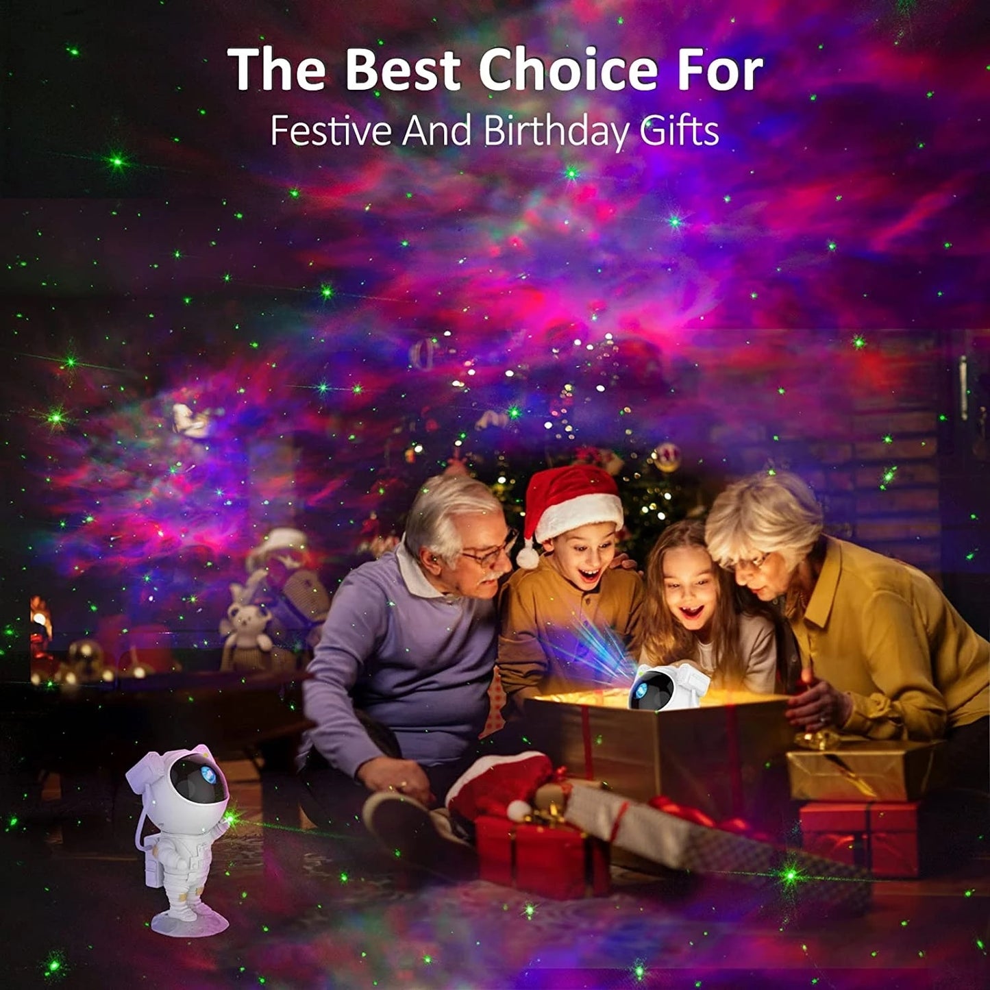 Kids Star Projector Night Light with Remote Control - 360°Adjustable Design