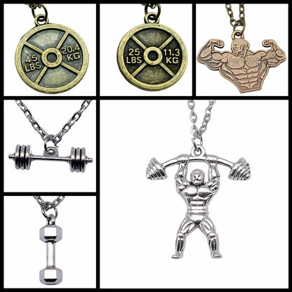 Fitness - Barbell, Dumbbell, Weightlifting Necklace