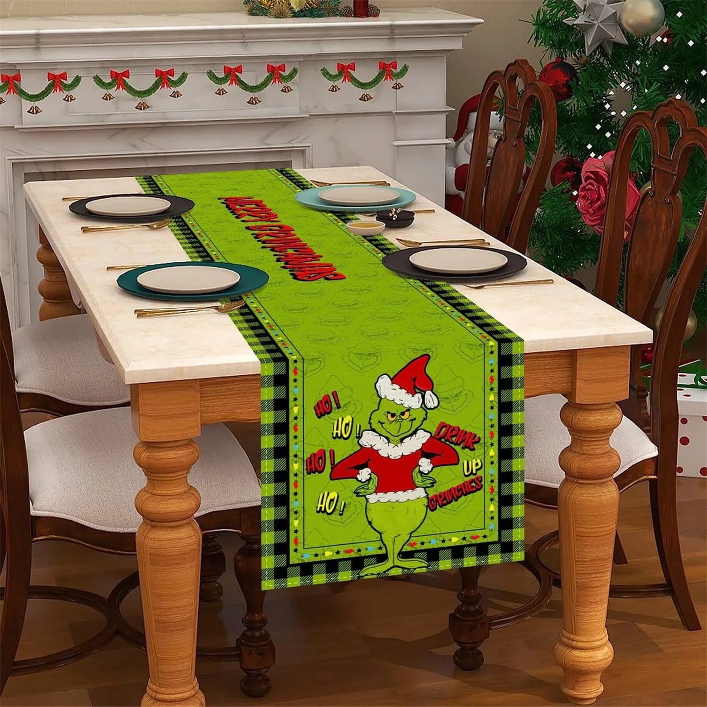 Green Grinch Christmas Table Runner/Tablecloth - Christmas Decoration