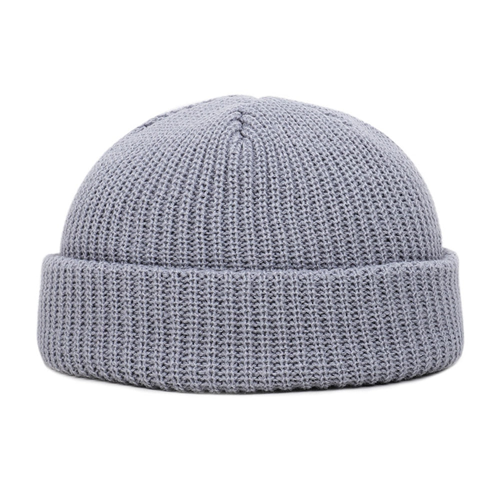 Winter Wool Knitted Skull Cap - Beanie