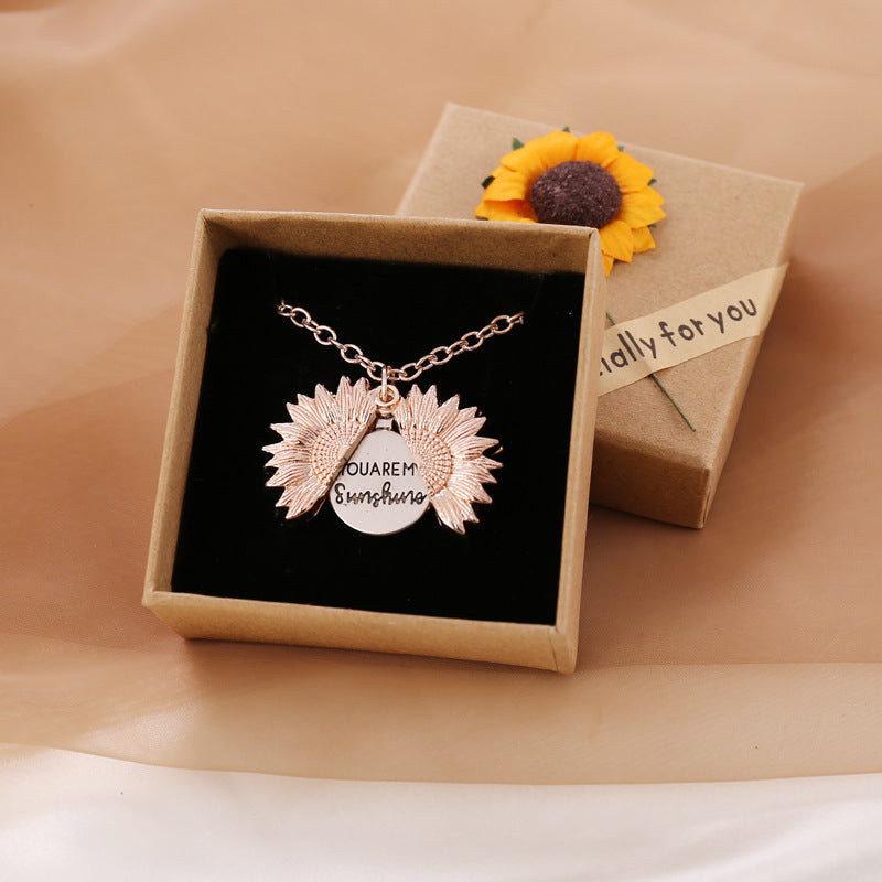 New European And American Sunflower Necklace Pendant