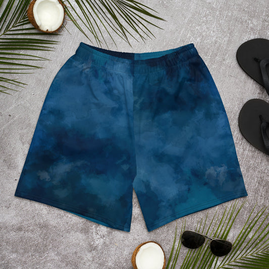 Navy & Black Tie-Dye All Over Athletic Shorts