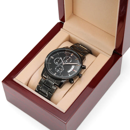 Customizable Black Chronograph Watch