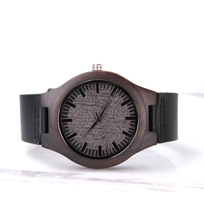 Engraved Wooden Watch - Thank you for always doing your best for us - Great Gift for Dad!