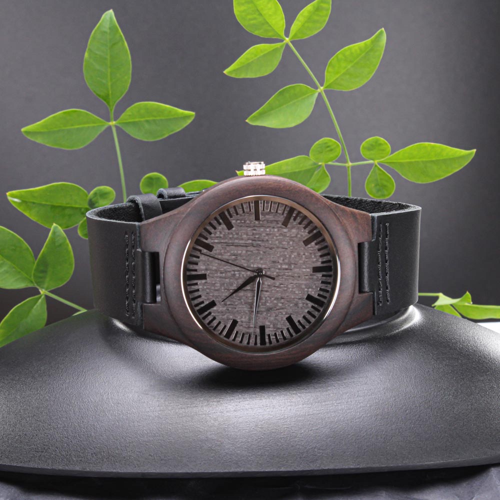 Engraved Wooden Watch - Thank you for always doing your best for us - Great Gift for Dad!