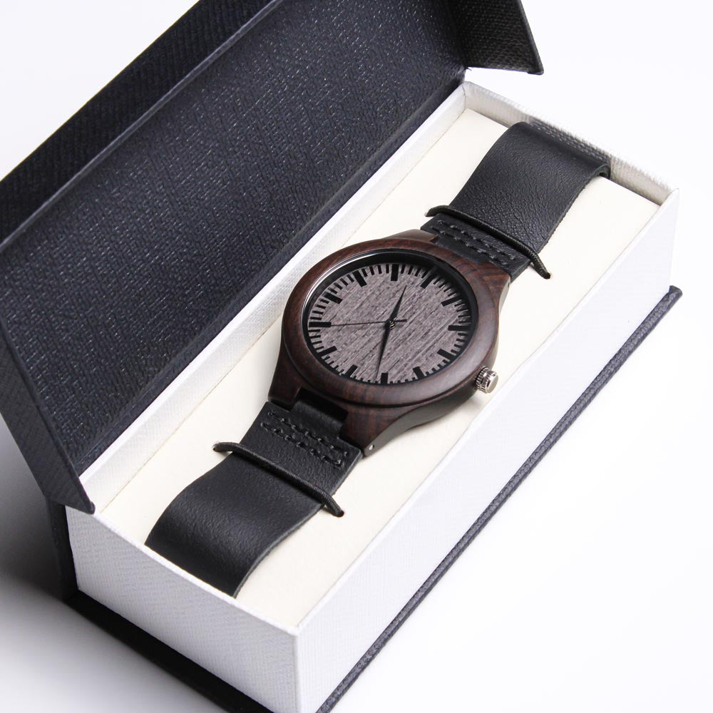 Engraved Wooden Watch - Thank you for always doing your best for us - Great Gift for Dad!