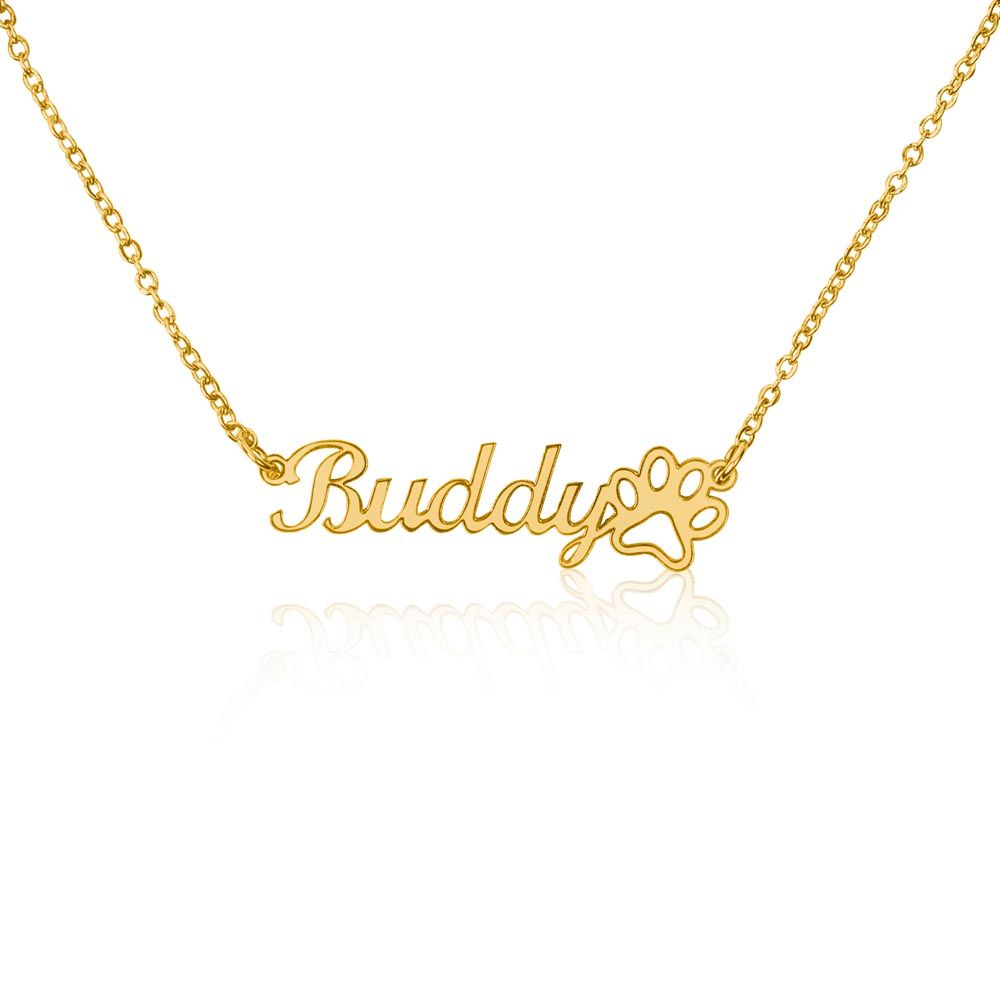 Name Necklace + Paw Print for Dog Moms & Dads