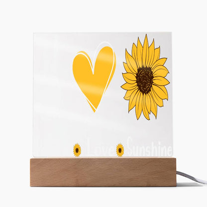 Peace Love & Sunshine Sunflower - Acrylic Square Plaque