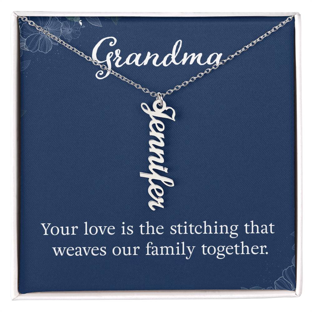 Multi Vertical Name Necklace - Add up to 4 of the Grandchildren to this Necklace for Grandma!