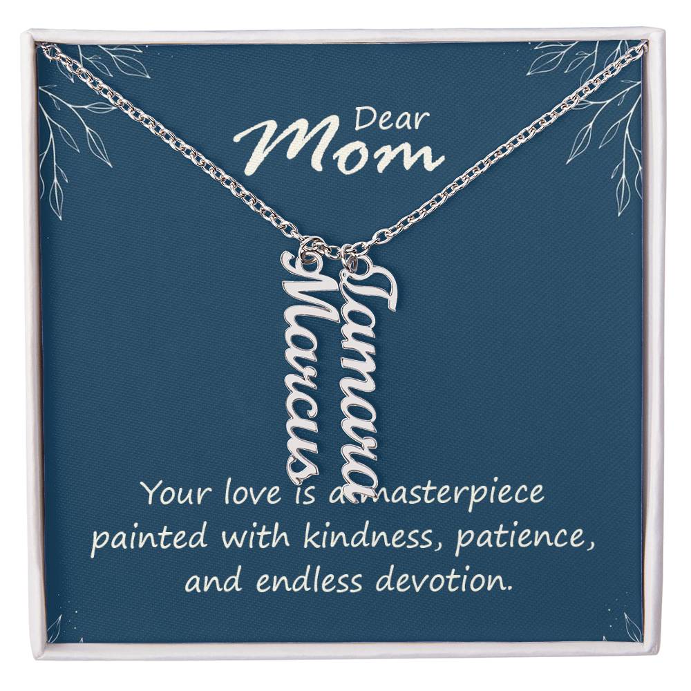 Multi Vertical Name Necklace - Add up to 4 Children for Mom!