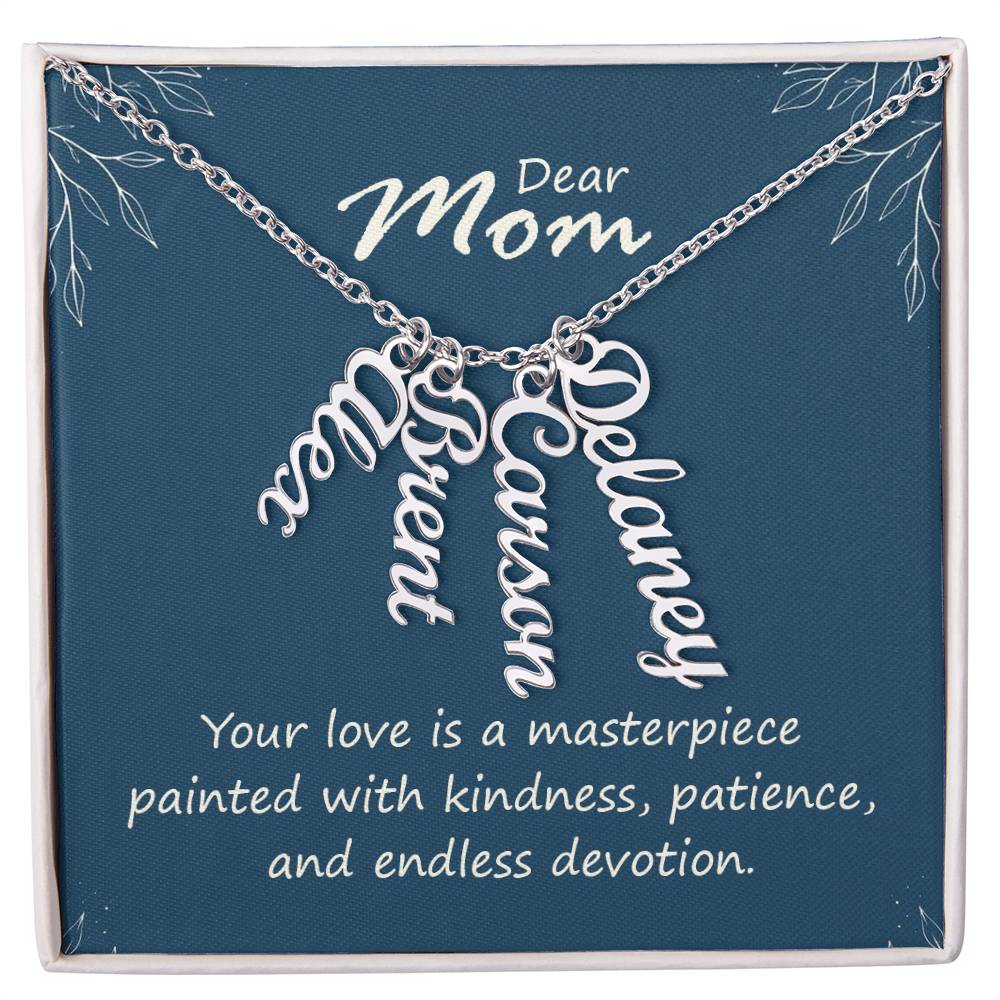 Multi Vertical Name Necklace - Add up to 4 Children for Mom!