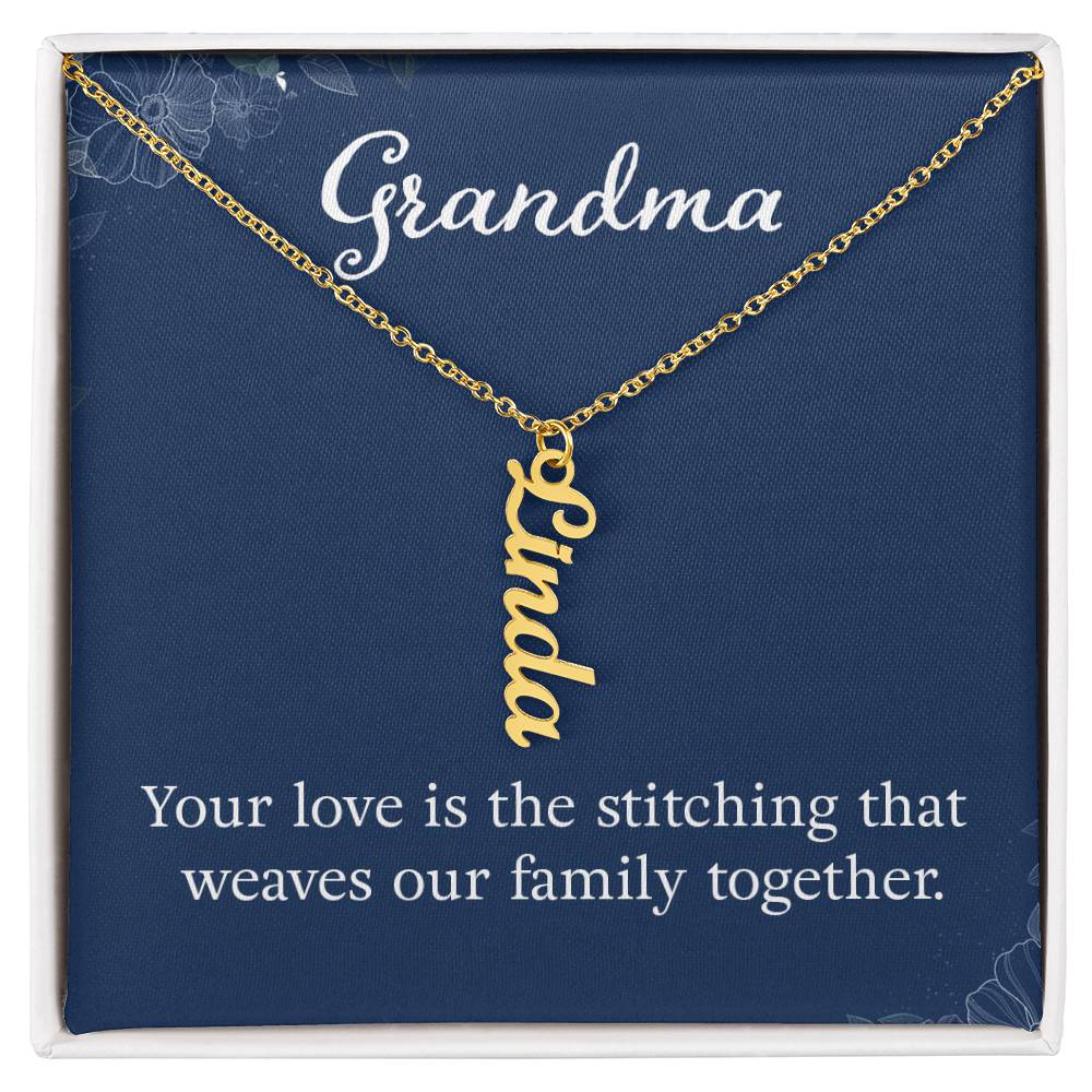 Multi Vertical Name Necklace - Add up to 4 of the Grandchildren to this Necklace for Grandma!