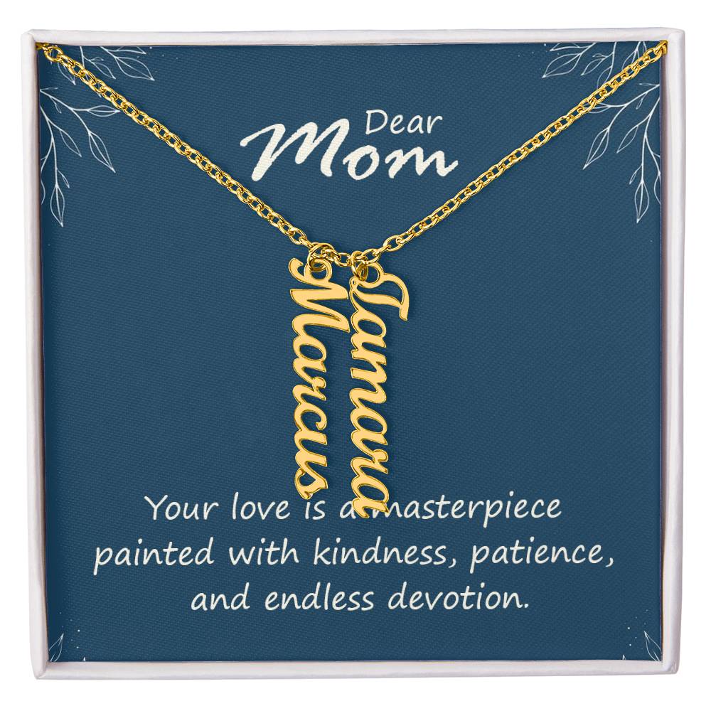 Multi Vertical Name Necklace - Add up to 4 Children for Mom!