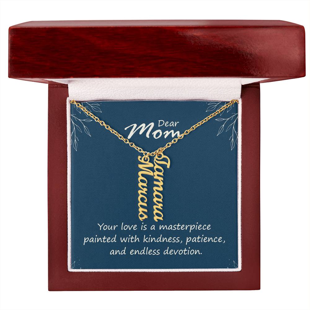 Multi Vertical Name Necklace - Add up to 4 Children for Mom!