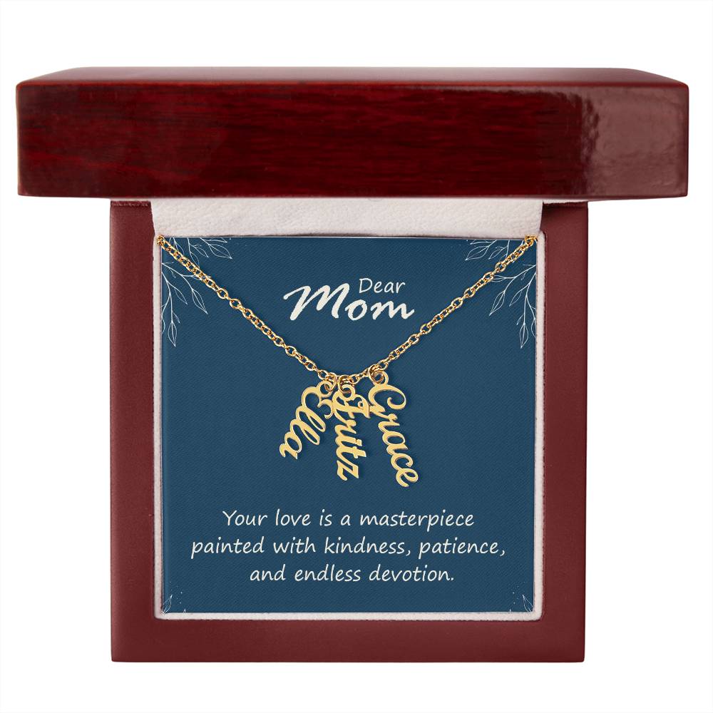 Multi Vertical Name Necklace - Add up to 4 Children for Mom!