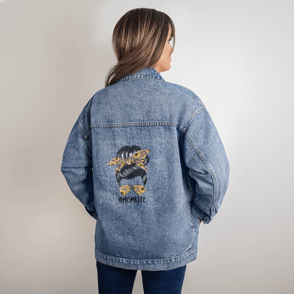 #MomLife Messy Bun - Oversized Denim Jacket