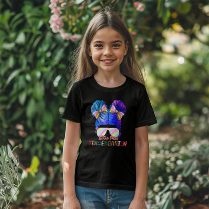 Youth Little Miss Kindergarten Messy Bun School Shirt