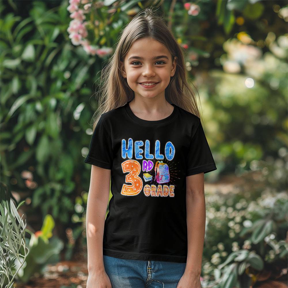 Youth Hello 3rd Grade School Shirt