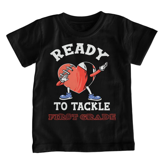 Youth Ready to Tackle First Grade School Shirt