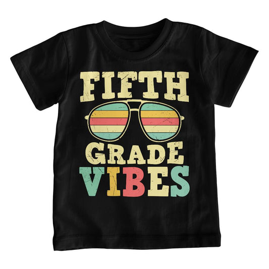 Youth 5th Grade Vibes Sunglasses School Shirt