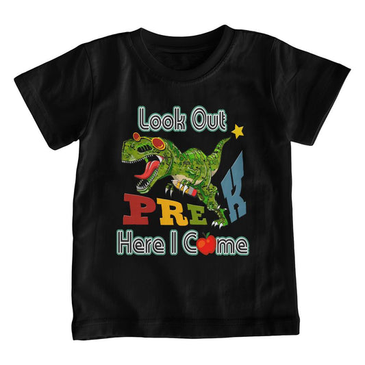 Youth Look Out Pre-K Here I Come Dinosaur School Shirt