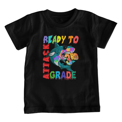 Youth Ready to Attack 3rd Grade Shark School Shirt