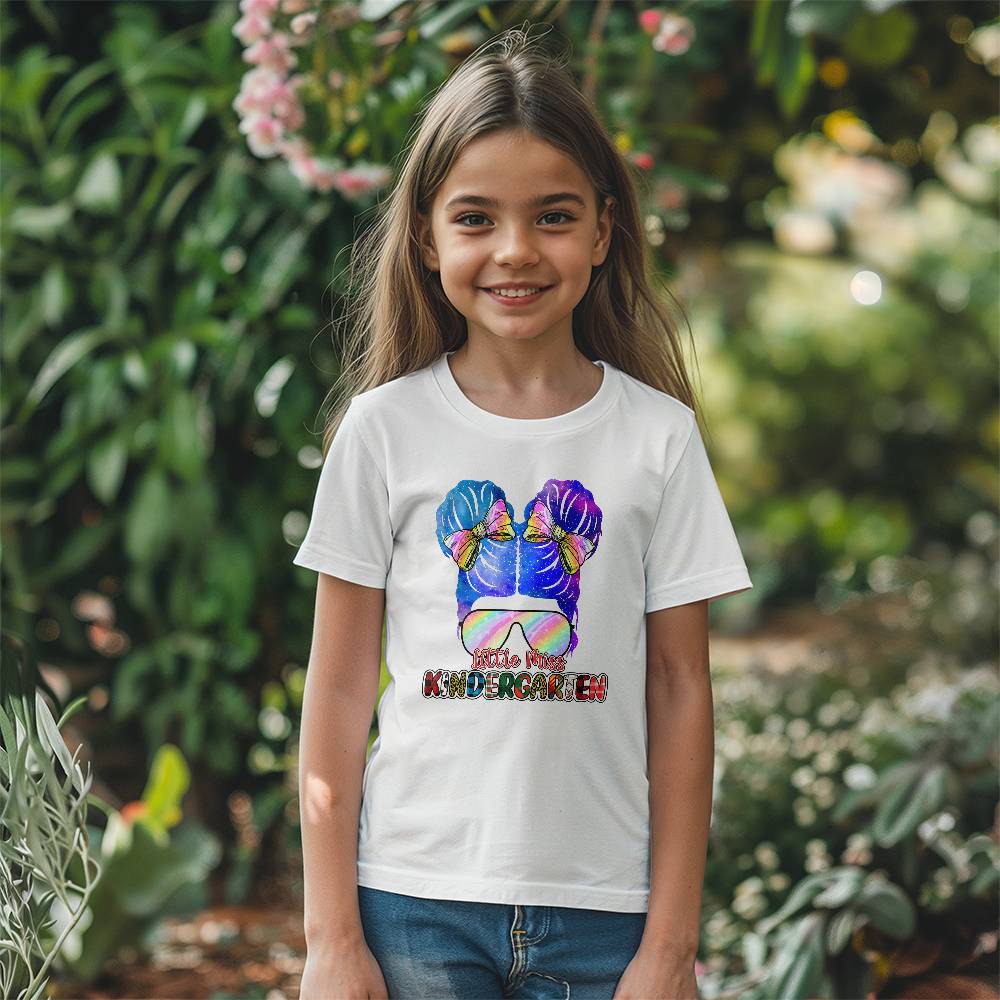 Youth Little Miss Kindergarten Messy Bun School Shirt