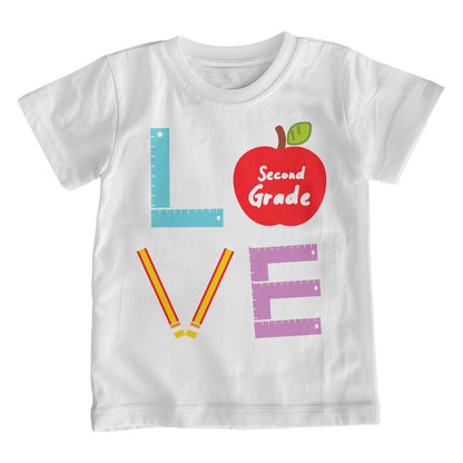 Youth Second Grade Love Block School Shirt