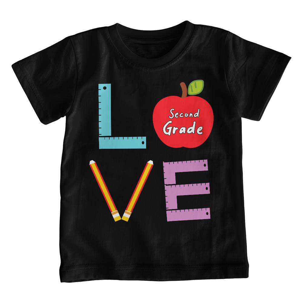 Youth Second Grade Love Block School Shirt