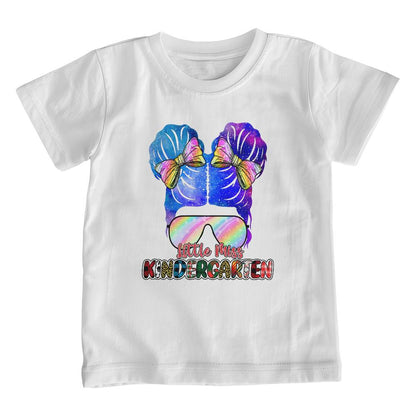 Youth Little Miss Kindergarten Messy Bun School Shirt