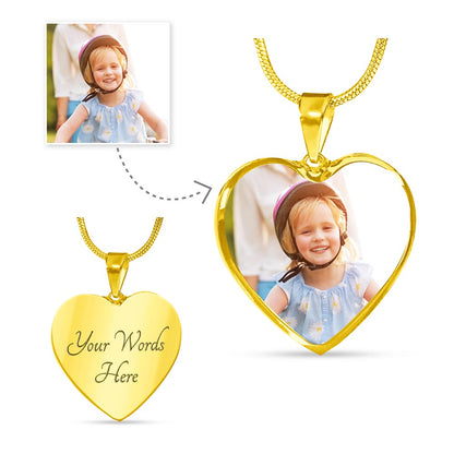 To My Soulmate Personalized Necklace with Heart Charm & Message Card - Upload YOUR OWN Picture for the Charm!